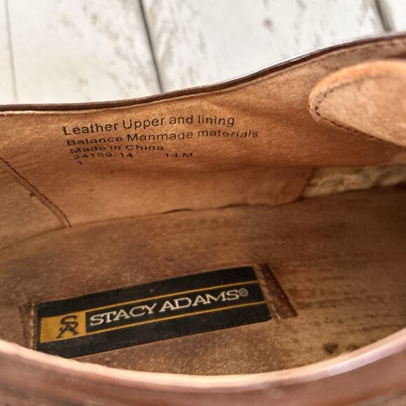 Sz 14 Stacy Adams Brown Leather Oxford Lace Up Dress Shoes 14 M 24189-14 main image 8